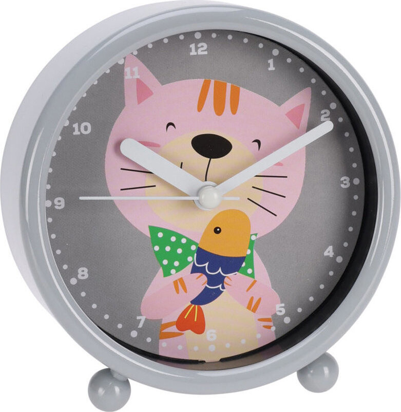 Home Styling Collection Hodiny do detskej izby, priemer 10 cm, mačka