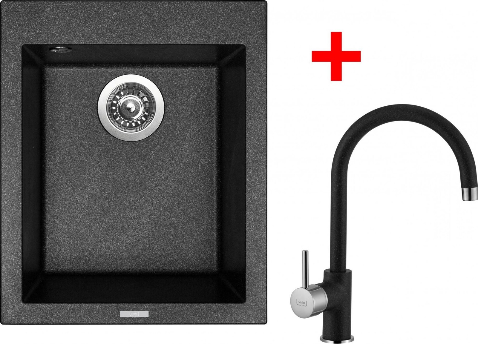 Sinks Cube 410 Metalblack + Vitalia GR