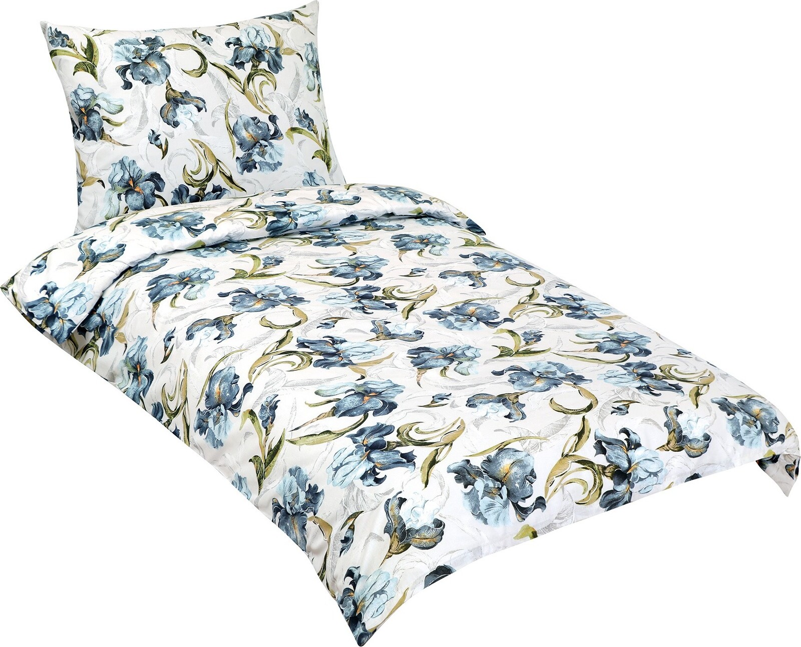 BELLATEX 90/531 Obliečky bavlna, 140 × 200 cm, 70 × 90 cm, kosatec modrosivé