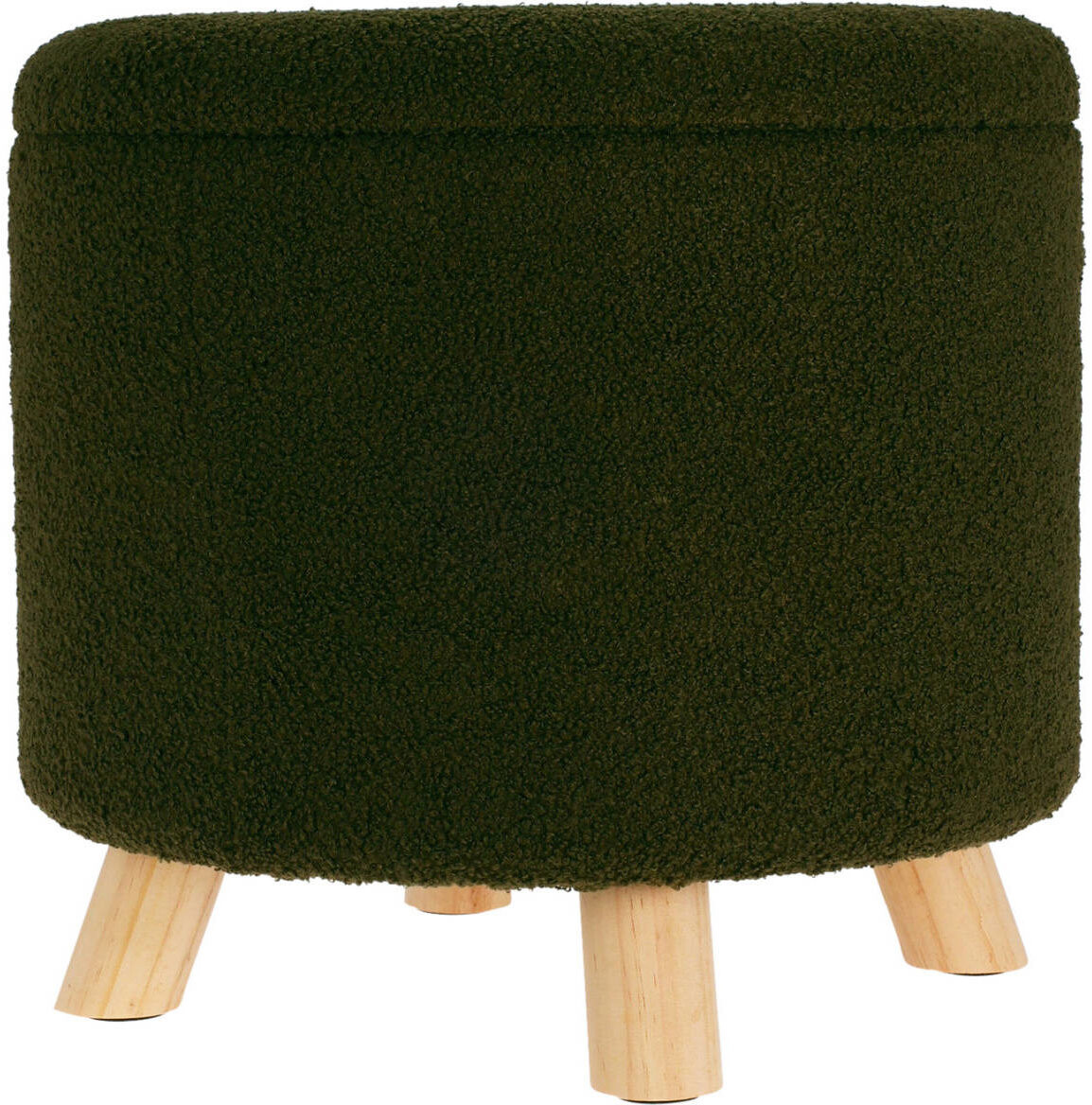Home Styling Collection Úložný kulatý čalouněný puf TEDDY, 40 × 37 cm, olivový