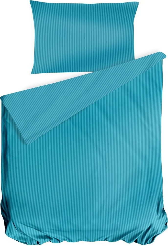 Cottonbox saténové obliečky Stripe Turquise 140 × 200/70 × 90 cm