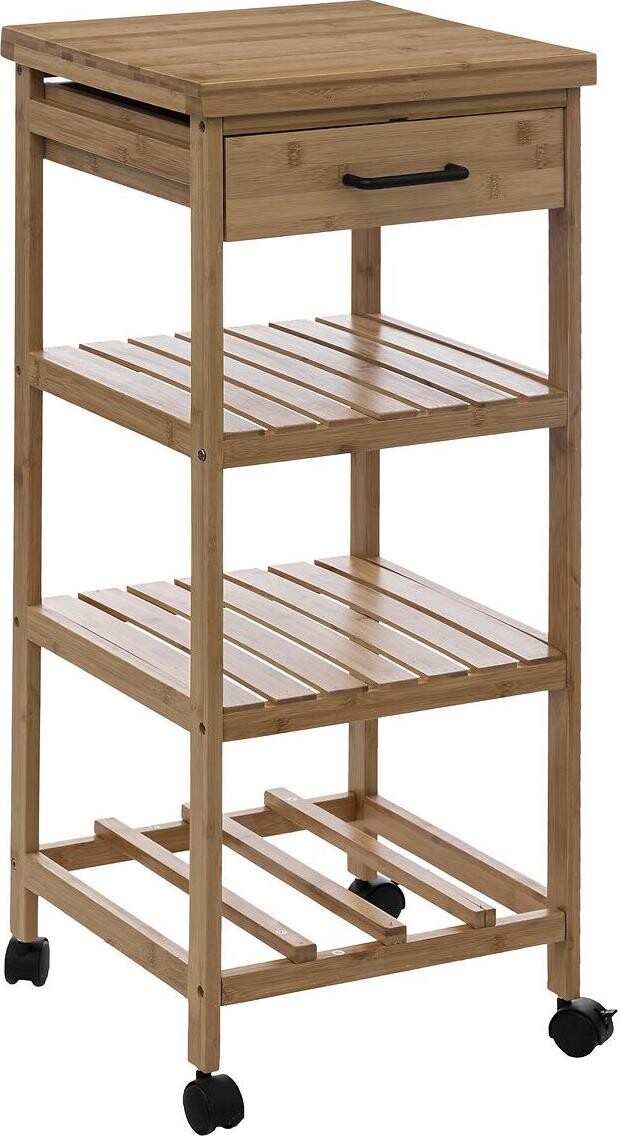 5five Simply Smart 3-úrovňový kuchynský vozík, bambus, 38 × 37 × 90 cm, Line