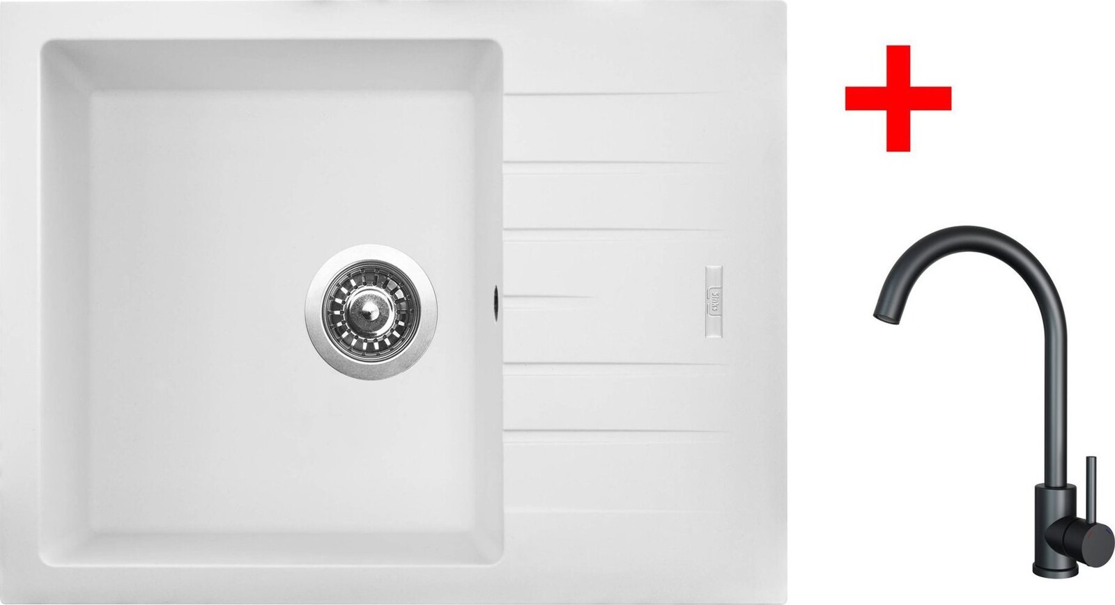 Sinks Perfecto 650 Milk + Arco čierny matný
