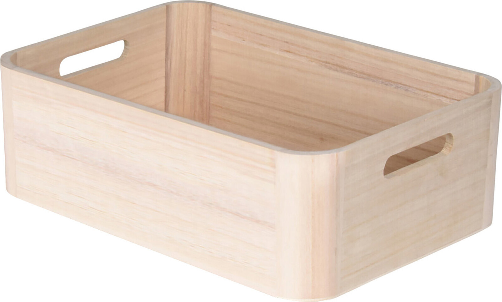 H&L Úložná krabice WoodyBox L, světlé dřevo, 36 × 26 × 12 cm