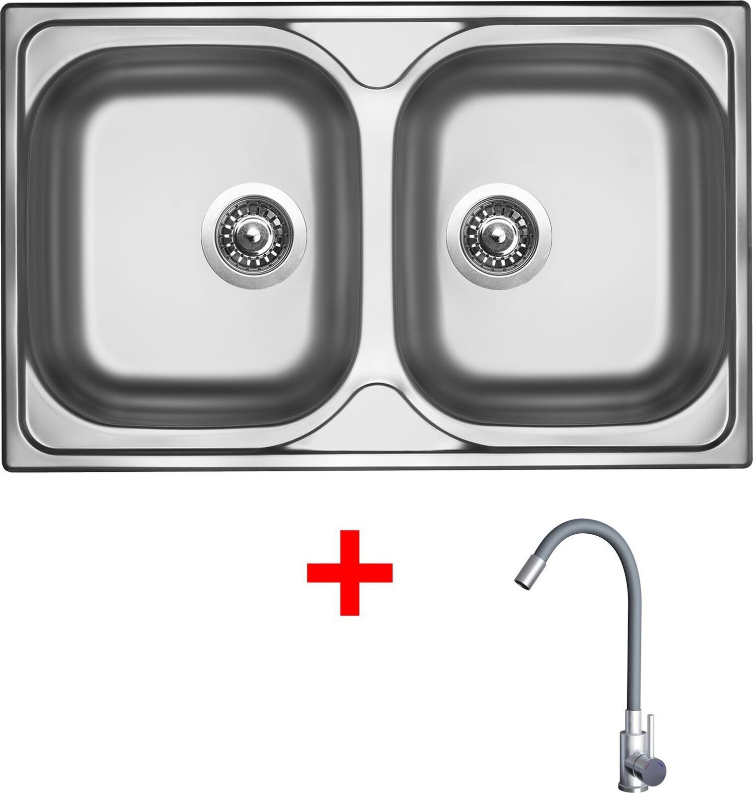 Sinks Classic 800 Duo + Elasta nehrdzavejúca oceľ/sivý
