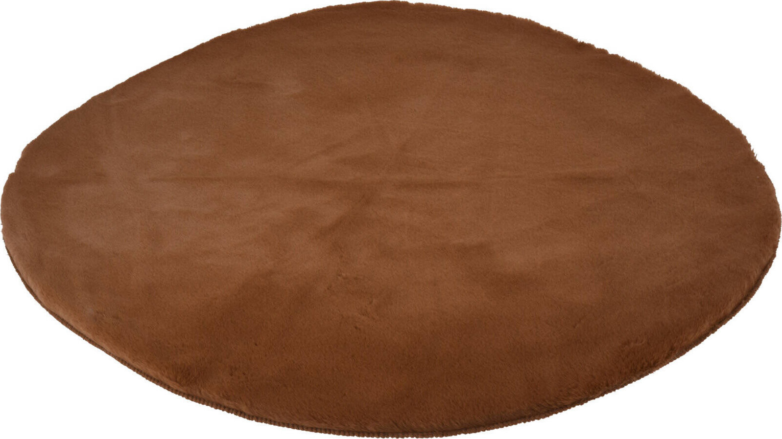 Home Styling Collection Kulatý koberec, umělá kožešina, průměr 80 cm, tmavě hnědý