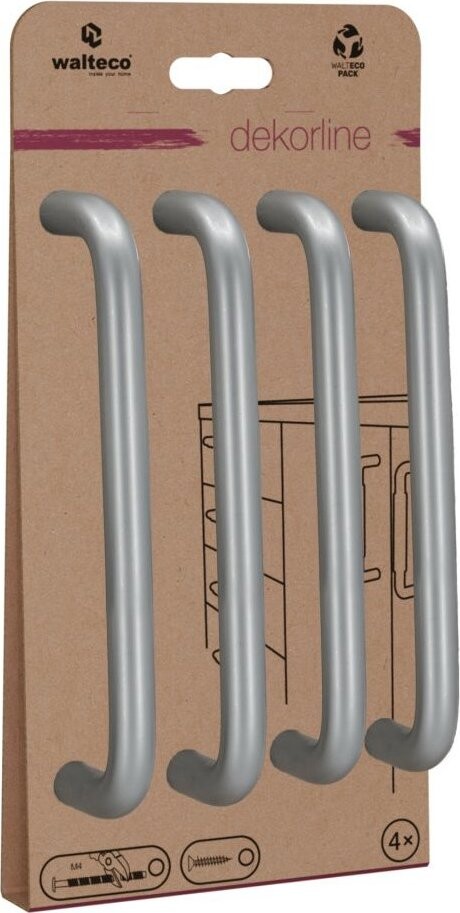 Walteco Set nábytkových úchytek Gissi rozteč 160 mm, matný chrom, 4 ks