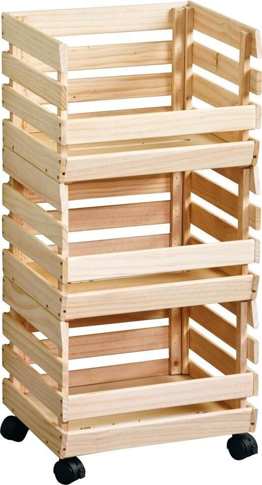 KESPER Regál na ovoce a zeleninu s kolečky 80 × 37 × 30 cm