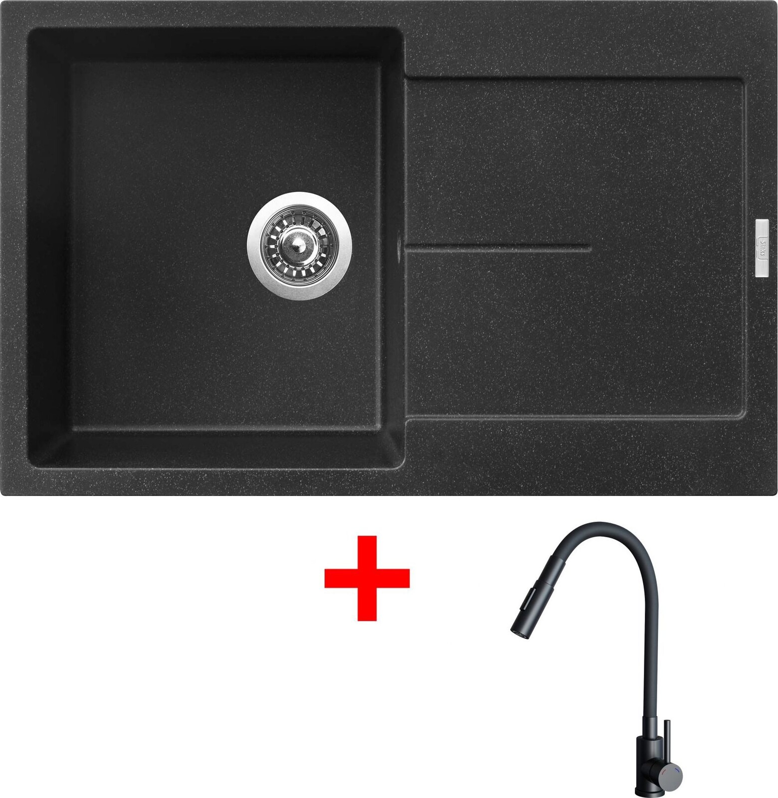 Sinks Ultima 790 Granblack + Elasta S čierny matný