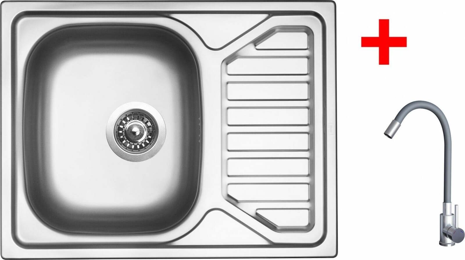 Sinks Okio 650 + Elasta nehrdzavejúca oceľ/sivý