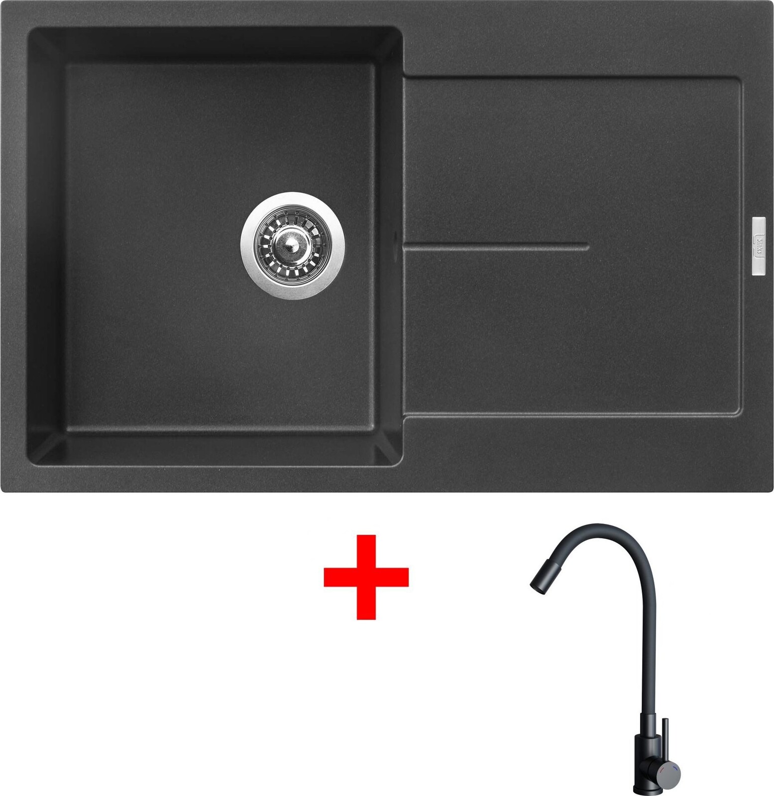 Sinks Ultima 790 Metalblack + Elasta čierny matný