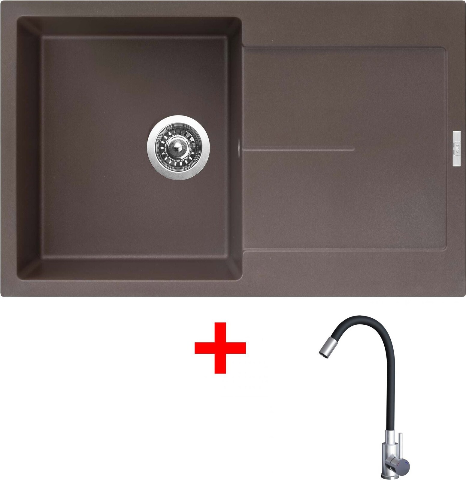 Sinks Ultima 790 Marone + Elasta nehrdzavejúca oceľ/čierny