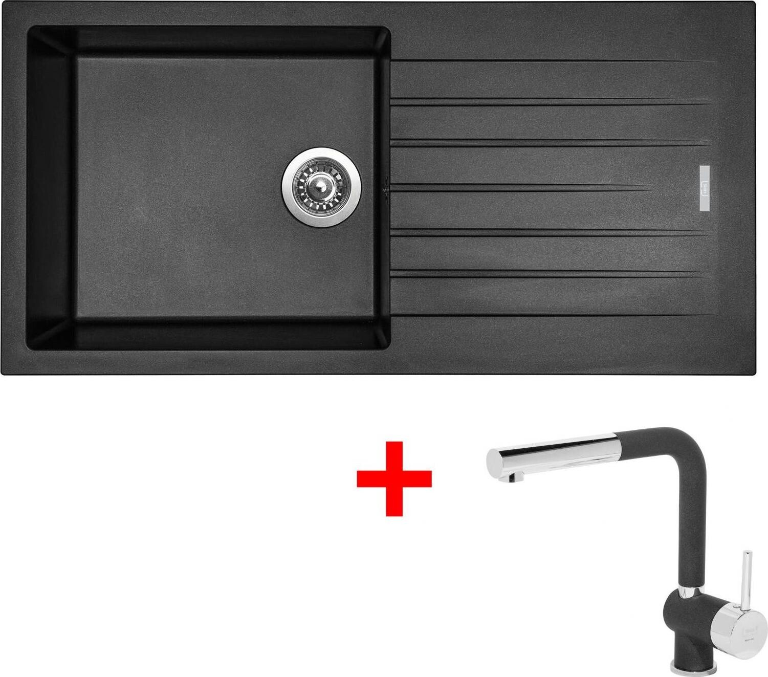 Sinks Perfecto 1000 Metalblack + Mix 3 P GR