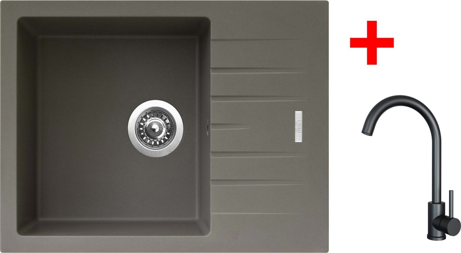Sinks Perfecto 650 Truffle + Arco černý matný