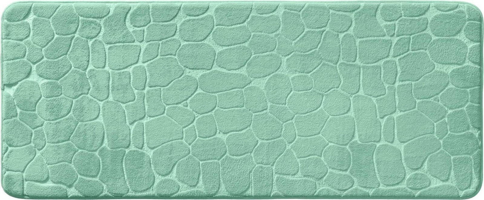 Douceur d'intérieur Podlhovastá kúpeľňová predložka s reliéfnym vzorom 50 × 120 cm, zelená