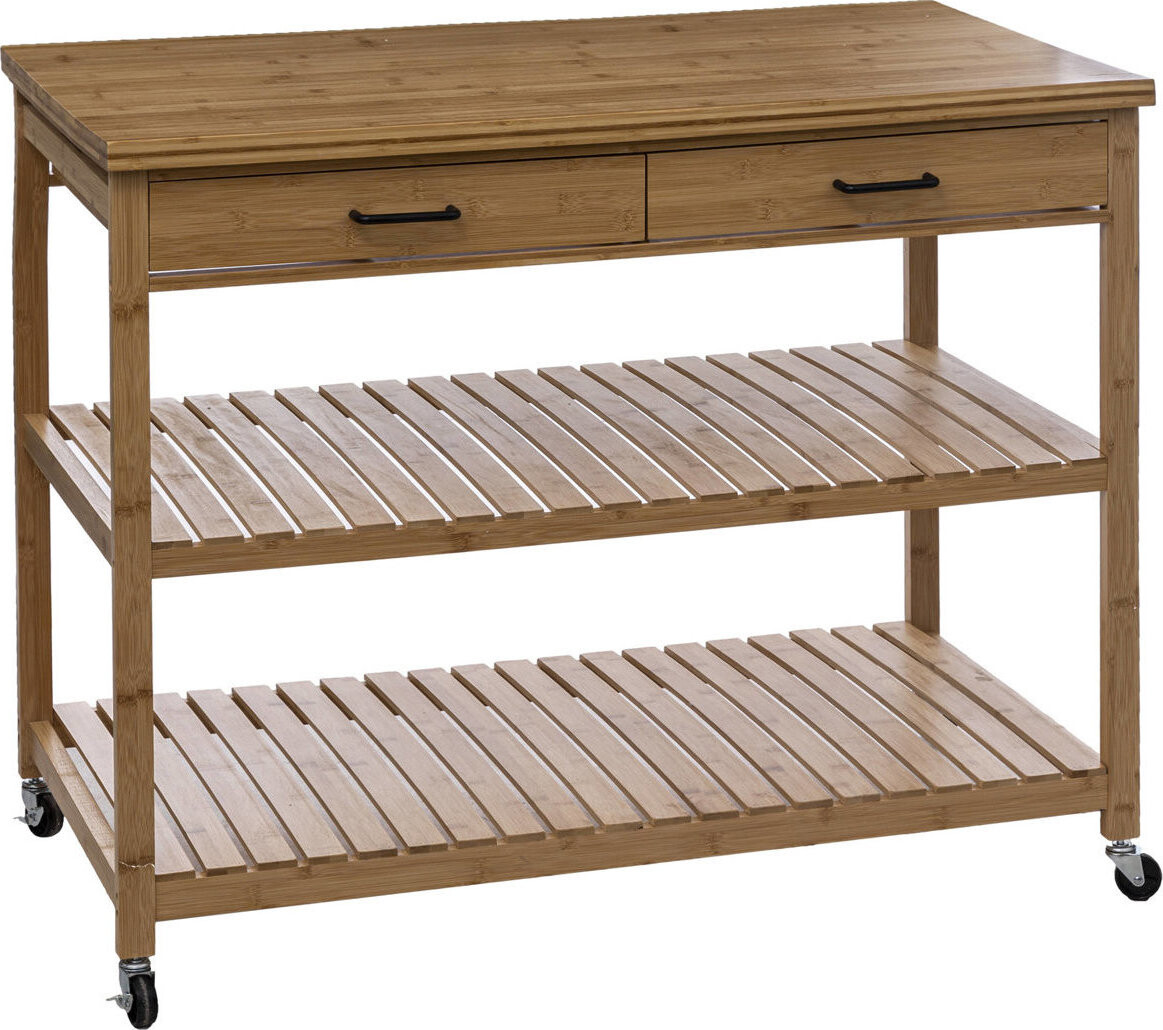 5five Simply Smart Kuchyňský regál na kolečkách bambus 108 × 60 × 90 cm