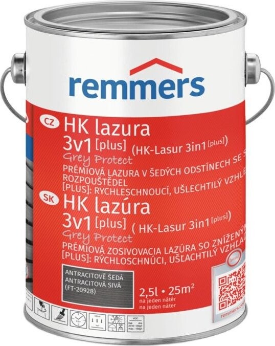 Remmers HK Lazura 3v1 Grey Protect [plus] 2,5 l Anthrazitgrau / Antracitová šedá
