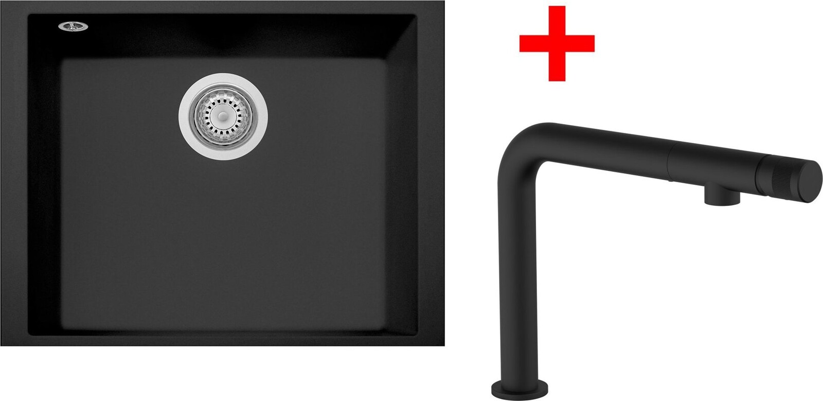 Sinks Cube 490U Nanoblack + Comforta Nanoblack