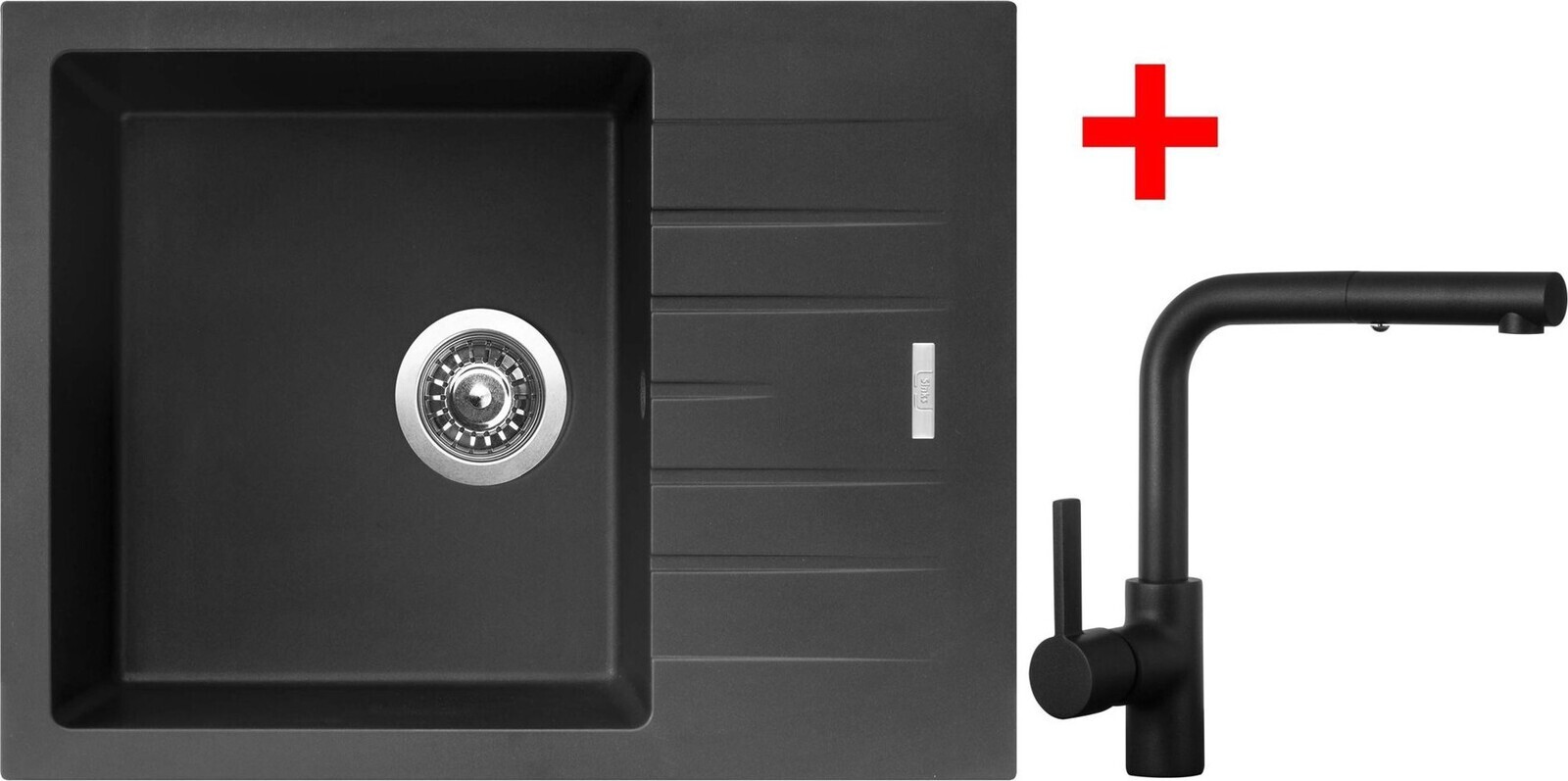 Sinks Perfecto 650 Pureblack + Enigma S černý matný