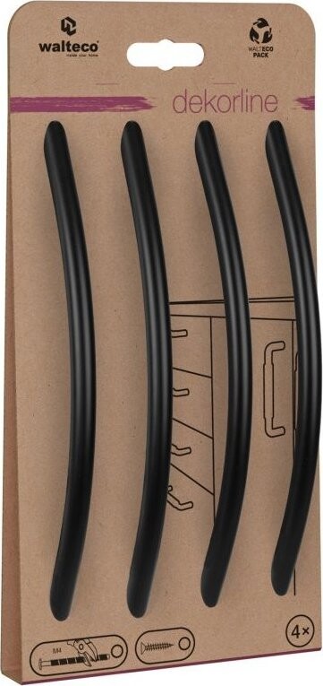 Walteco Beta Set nábytkových úchytek rozteč 160 mm, matná černá, 4 ks