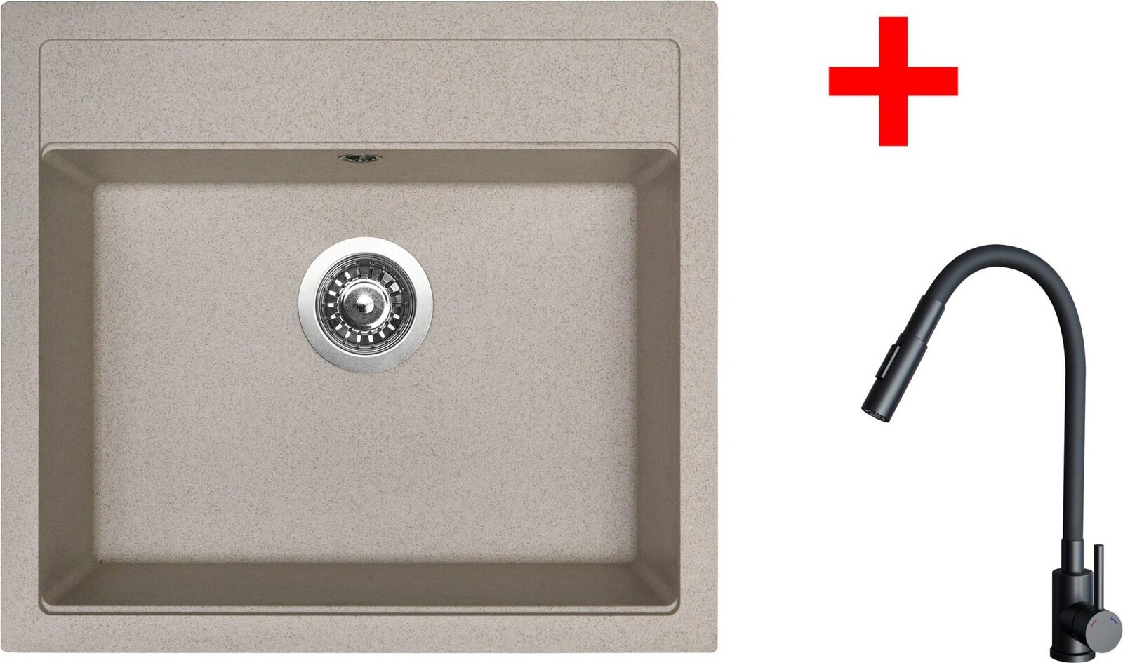 Sinks Solo 560 Avena + Elasta S černý matný