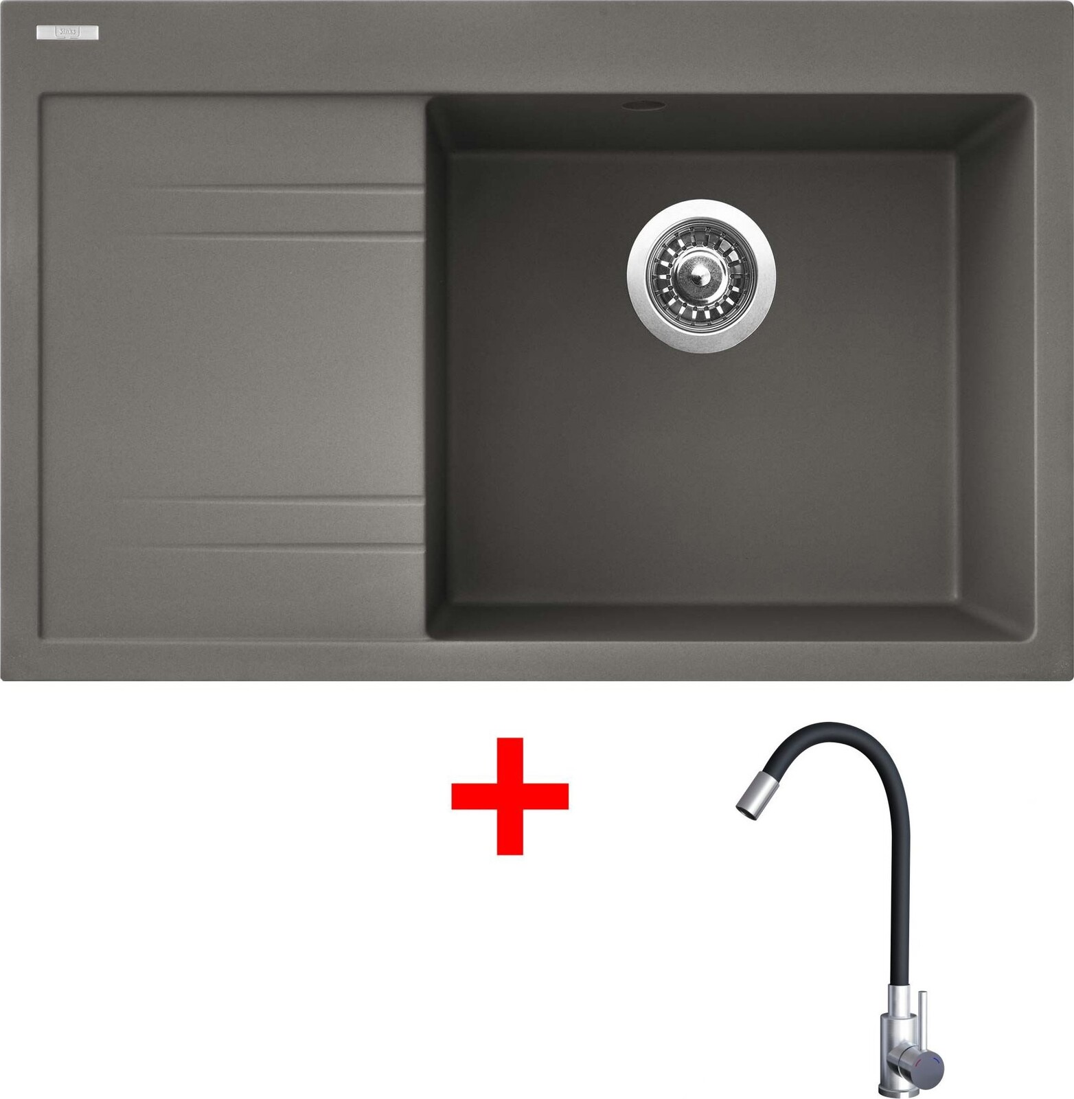 Sinks Rim 780 P Truffle + Elasta nehrdzavejúca oceľ/čierny