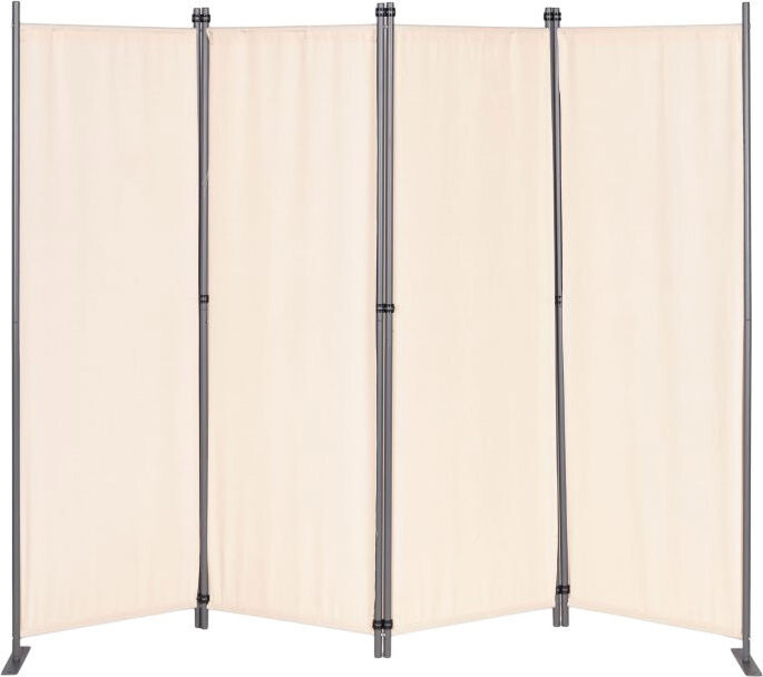 MultiGarden AW-022/4TLG Skládací zahradní a pokojový paraván, 4dílný, 167 × 216 cm, béžový