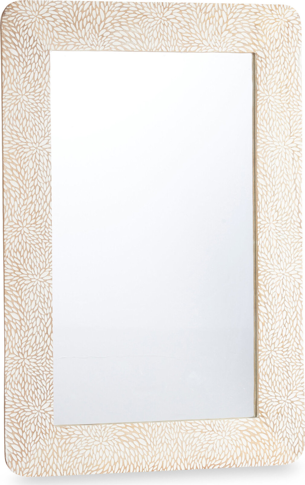 Giftdecor Nástěnné zrcadlo Lines&Curves v mangovém dřevěném rámu, 60 × 90 cm