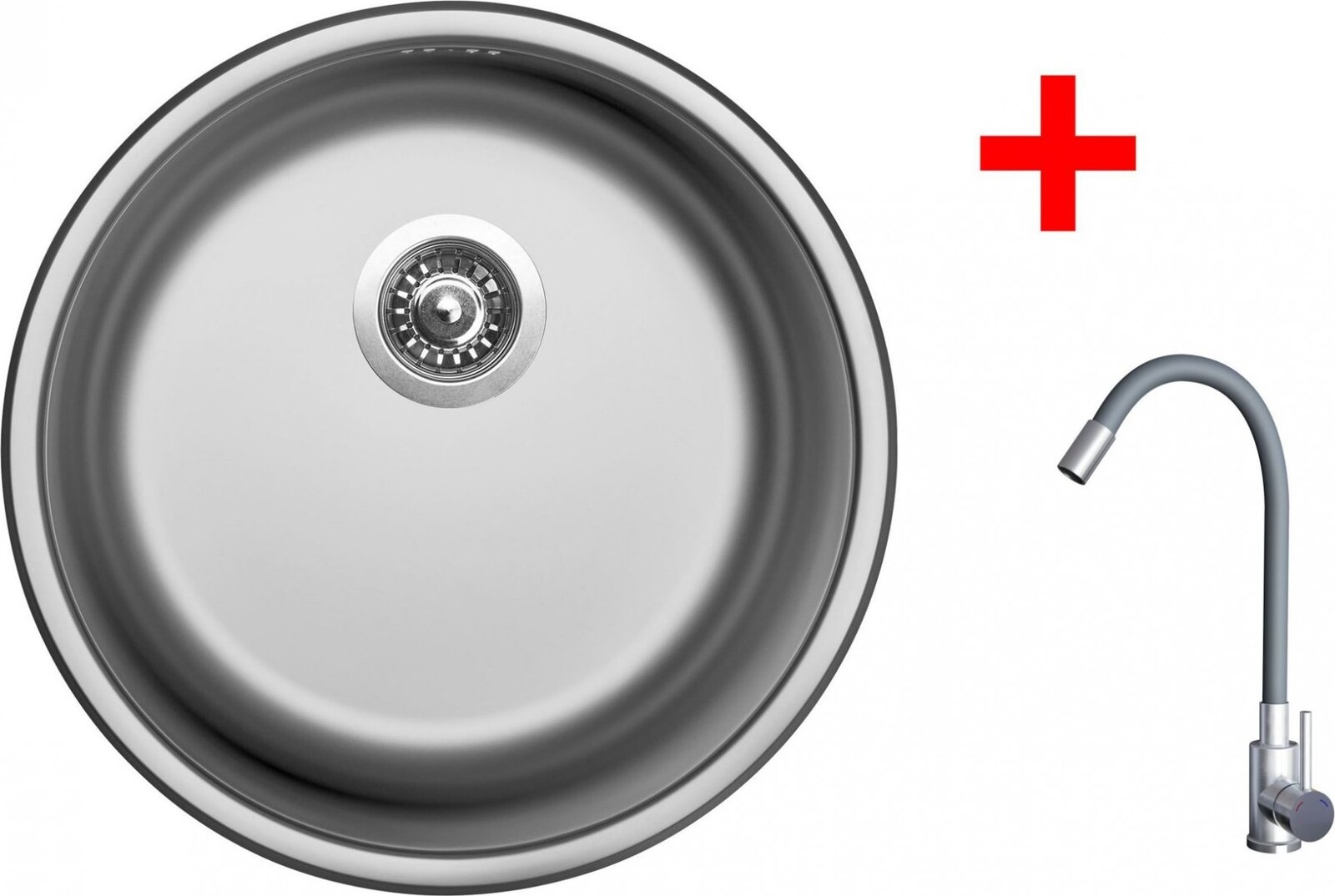 Sinks Round 450 + Elasta nerez/šedý