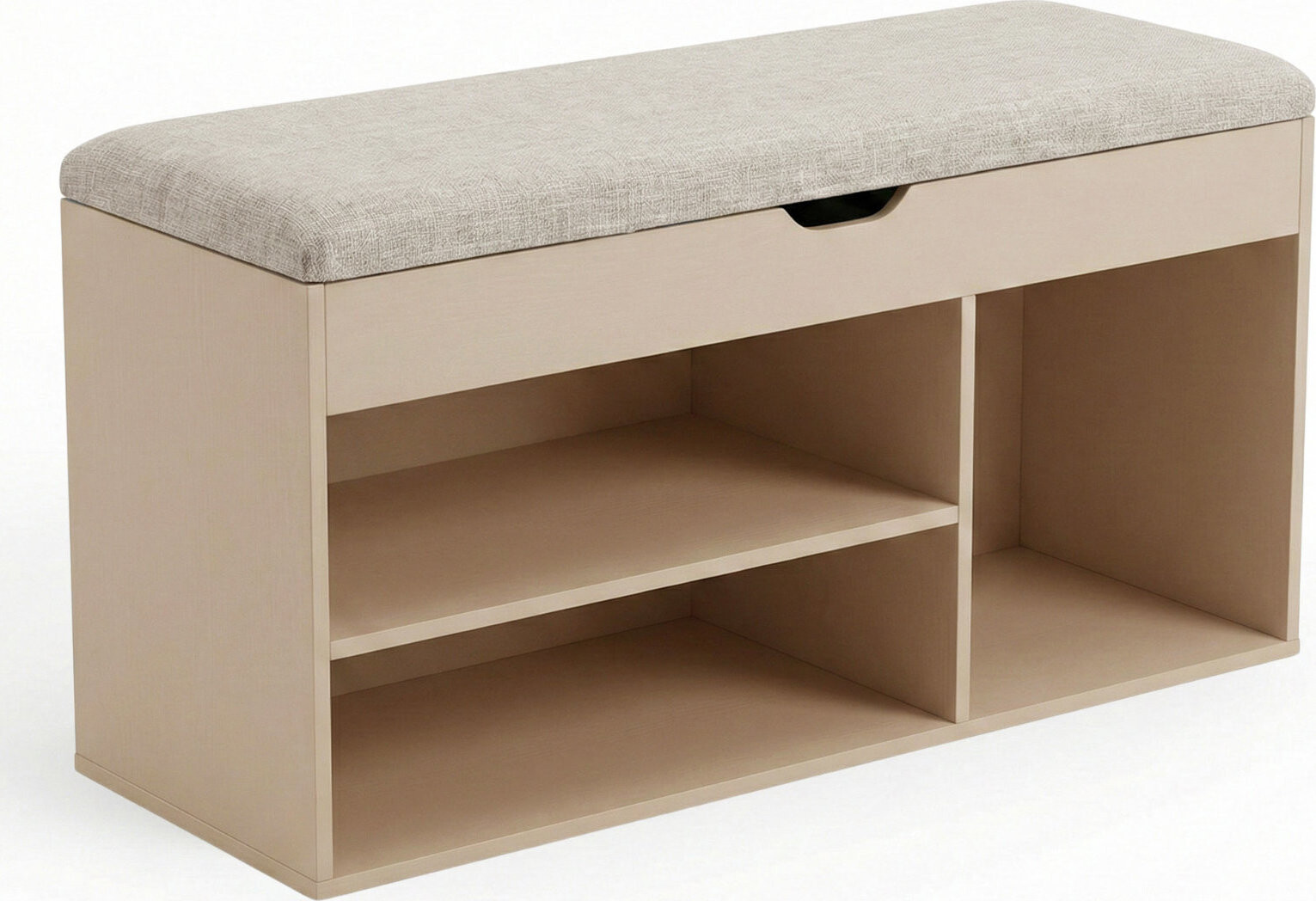 BOXIMO Botník so sedadlom TRIA, 80 × 43 × 30 cm, béžový
