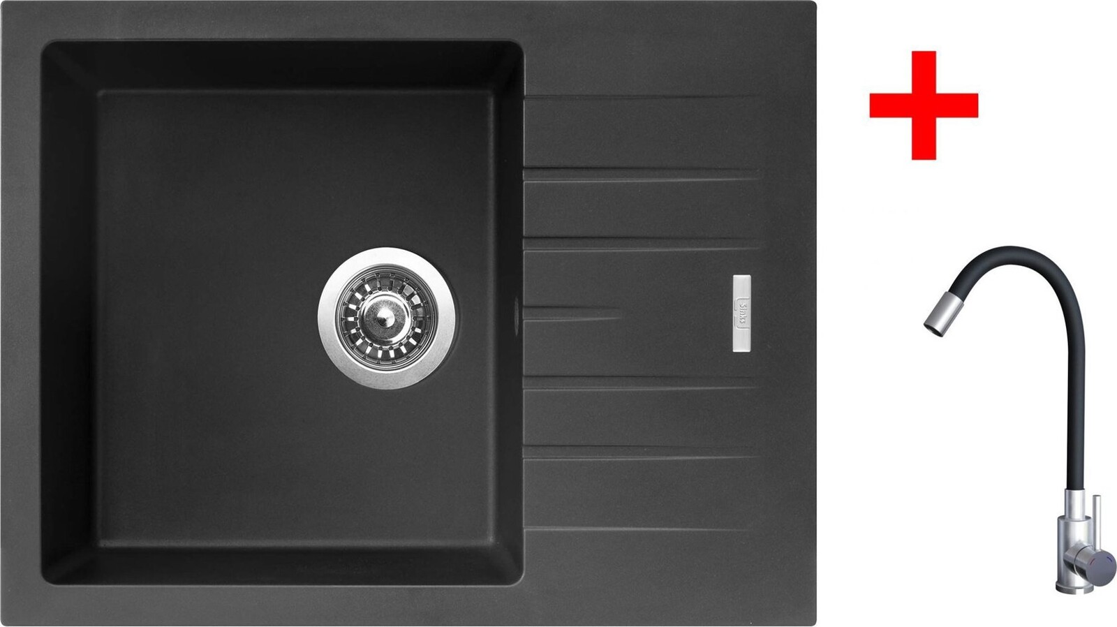Sinks Perfecto 650 Pureblack + Elasta nerez/černý