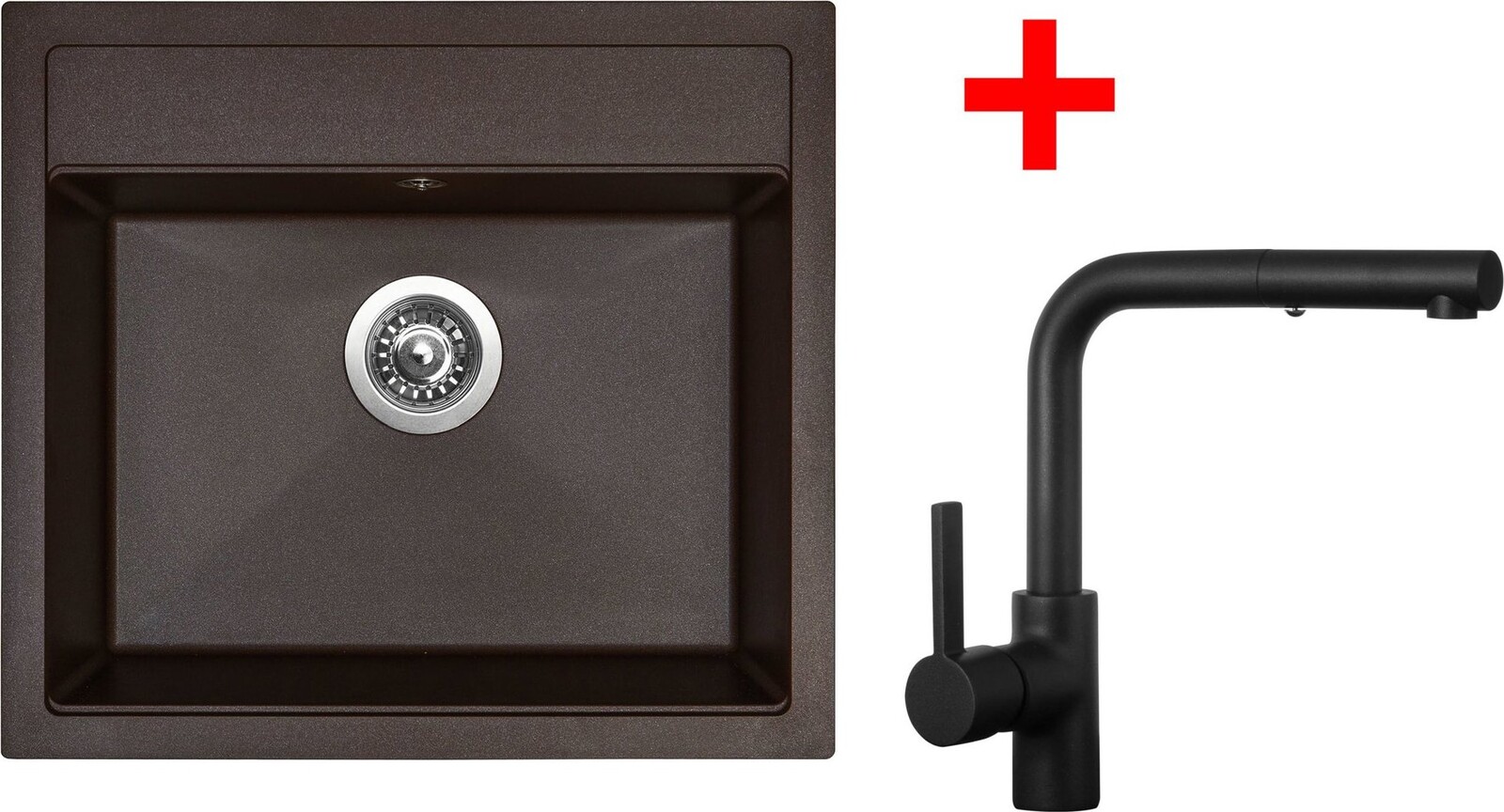 Sinks Solo 560 Marone + Enigma S čierny matný