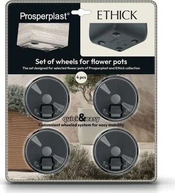 Prosperplast Sada koleček ke květináčům ETHICK - 4 ks,TSW4