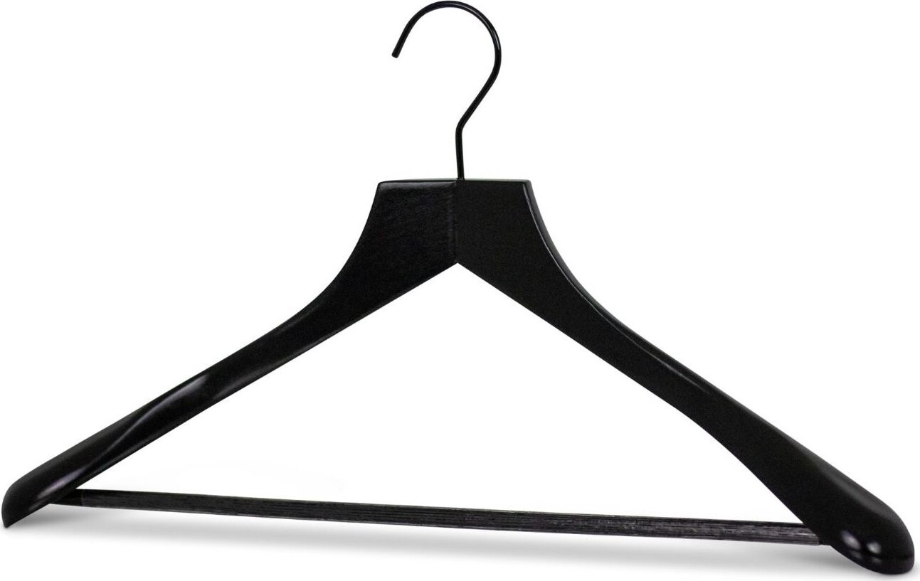 MAWA Drevené ramienko All in black s nohavicovou tyčou, čierne