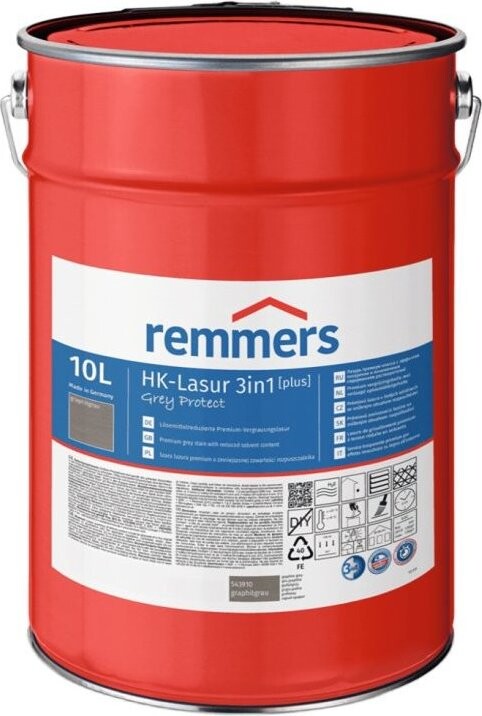 Remmers HK Lazura 3v1 Grey Protect [plus] 10 l Graphitgrau / Grafitová šedá