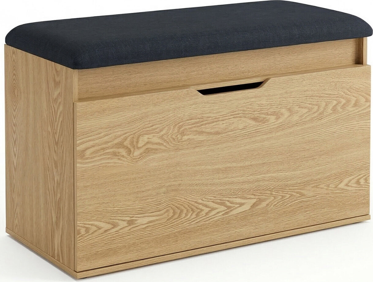 BOXIMO Botník so sedadlom a úložným priestorom SOTO, 80 × 50 × 35 cm, hnedý