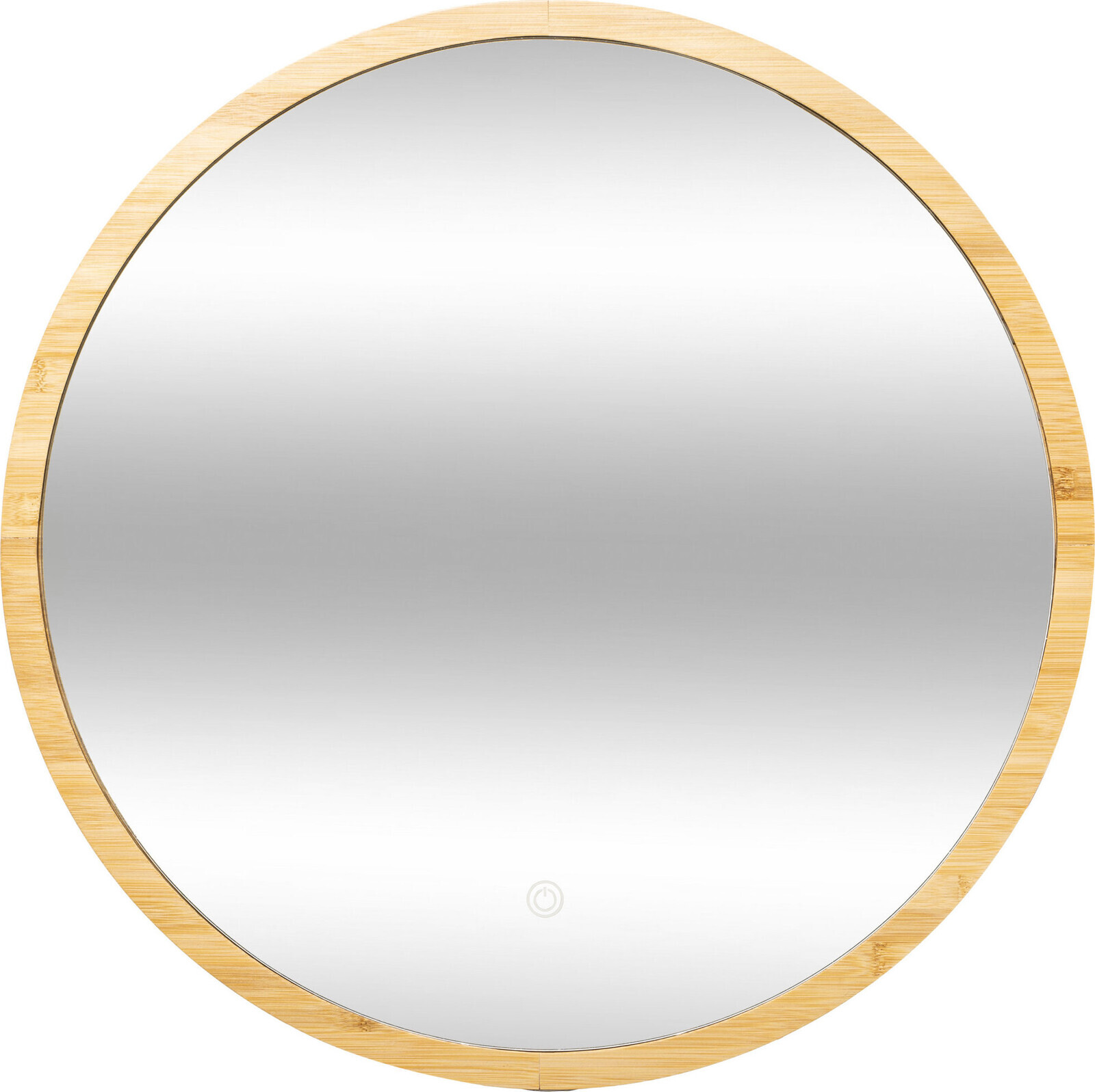 5five Simply Smart Koupelnové zrcadlo s LED podsvícením, bambusový rám, průměr 57 cm