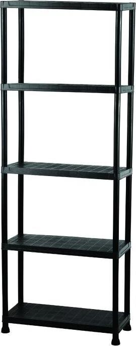 Igotrend Regál plast. 80 × 30 × 180 cm, černý, 5 polic