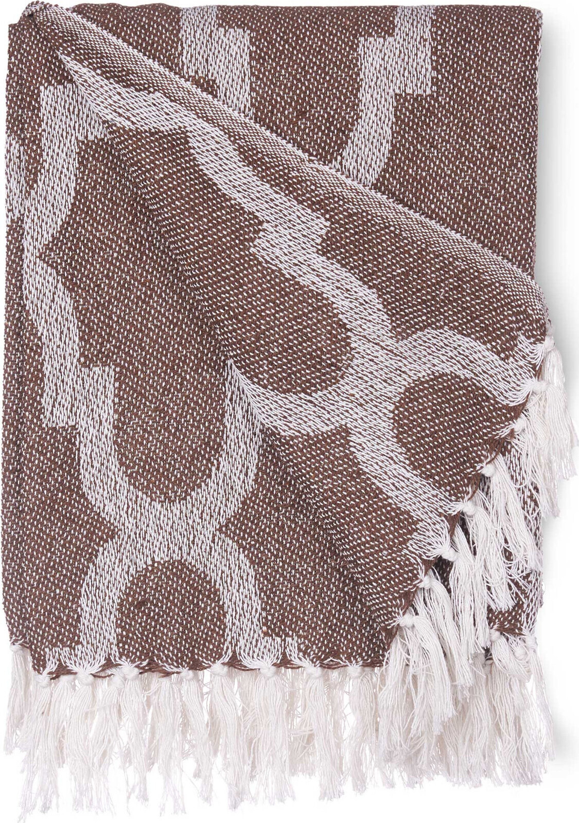Giftdecor Bavlněný přehoz, 150 × 125 cm, hnědý