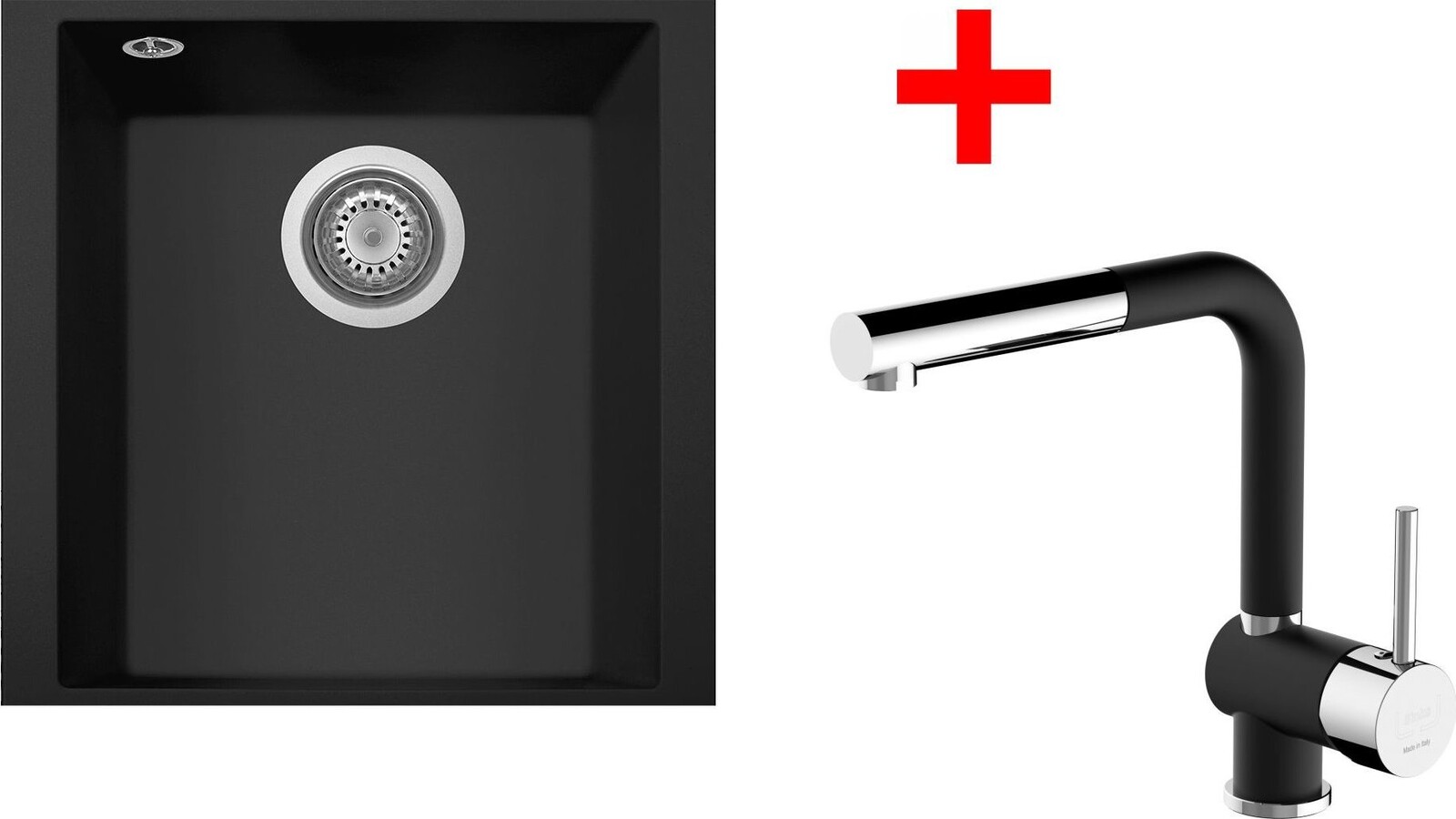 Sinks Cube 340U Nanoblack + Mix 3 P Nanoblack