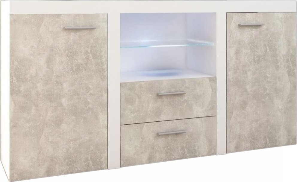 FALCO Komoda Rizo 2D2S bílá/beton