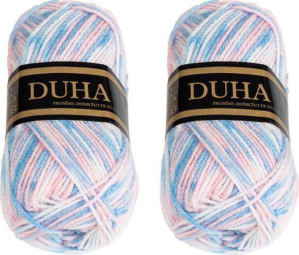 BELLATEX Duha 50 g set 2 ks - 050 bílá, modrá, růžová