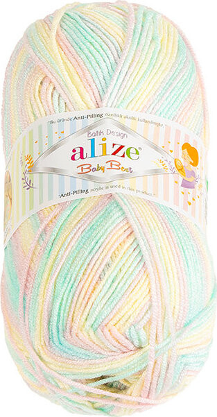 BELLATEX Baby Best Batik 100 g - 6655 růžová, mintová, žlutá