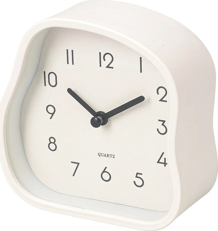 Home Styling Collection Stolní hodiny AMORPH organického tvaru s proskleným čelem, růžový, 12 cm