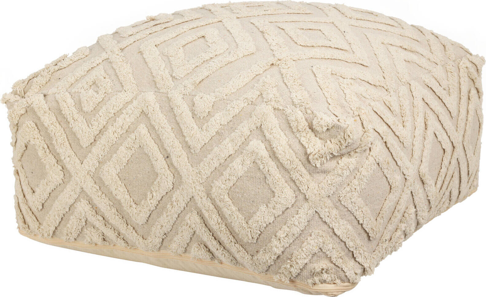 Home Styling Collection Pouf s dekorativním tuftovaným vzorem, 60 × 25 cm, béžový