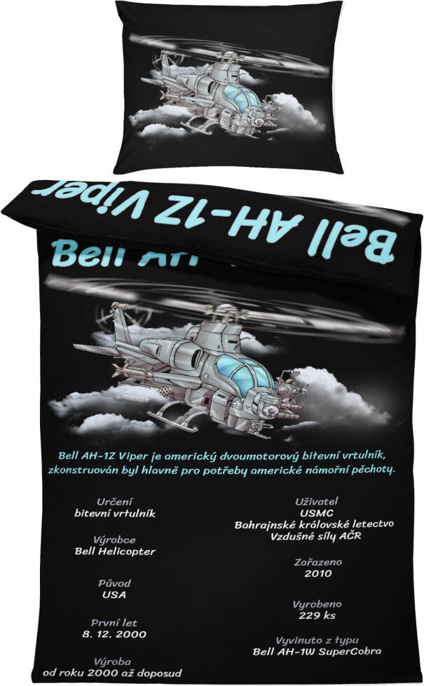 IMPAR Obliečky Bell AH1Z Viper, 140 × 200 cm + 90 × 70 cm