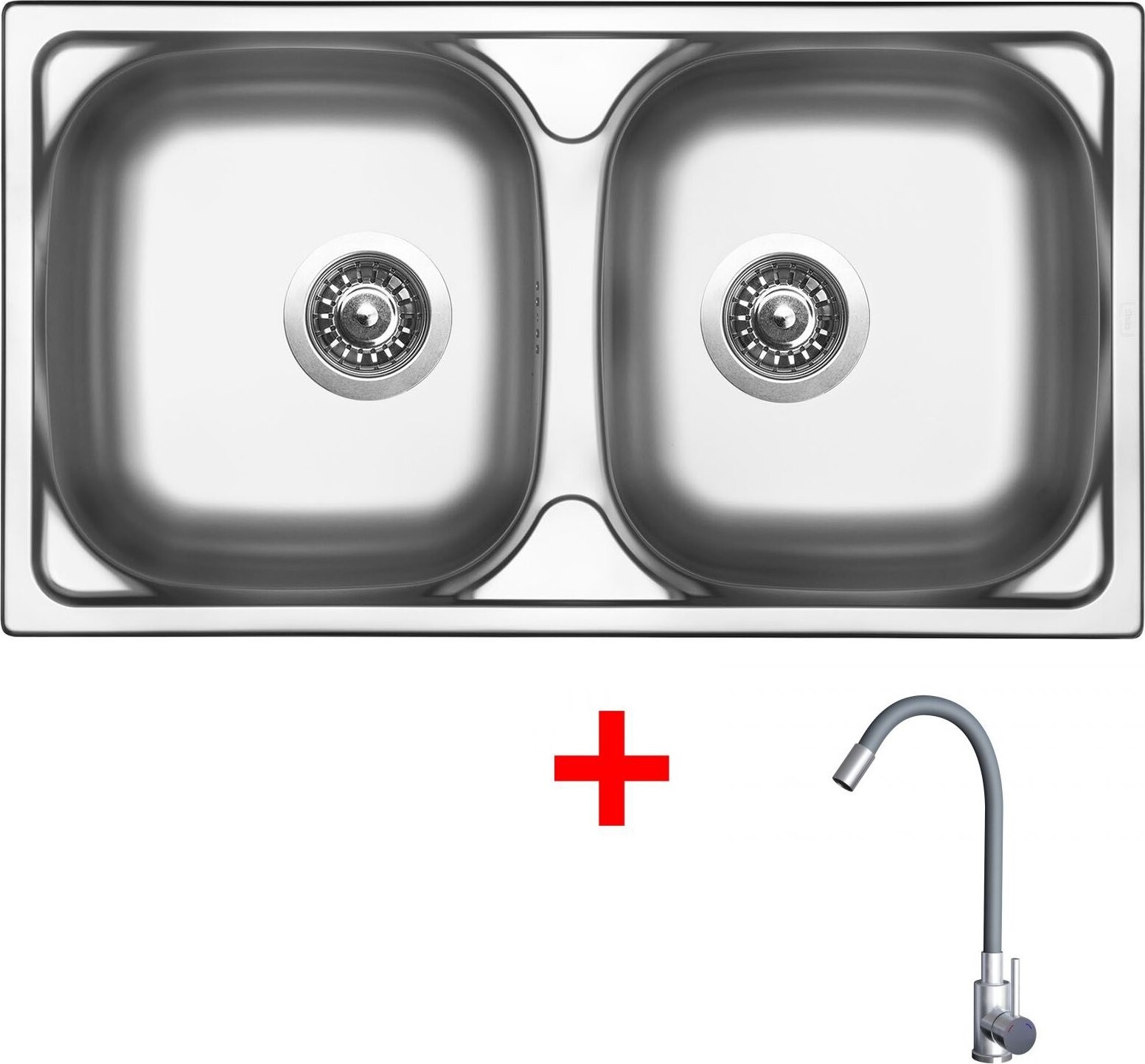 Sinks Okio 780 Duo + Elasta nerez/šedý