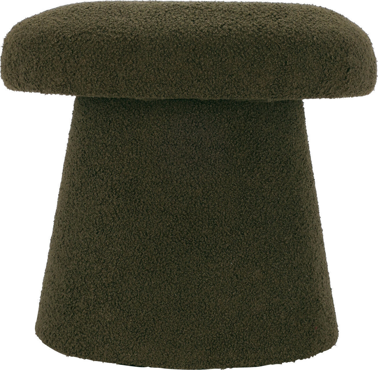 Home Styling Collection Kulatý čalouněný puf TEDDY ve tvaru houby boucle, 43 × 38 cm, zelený