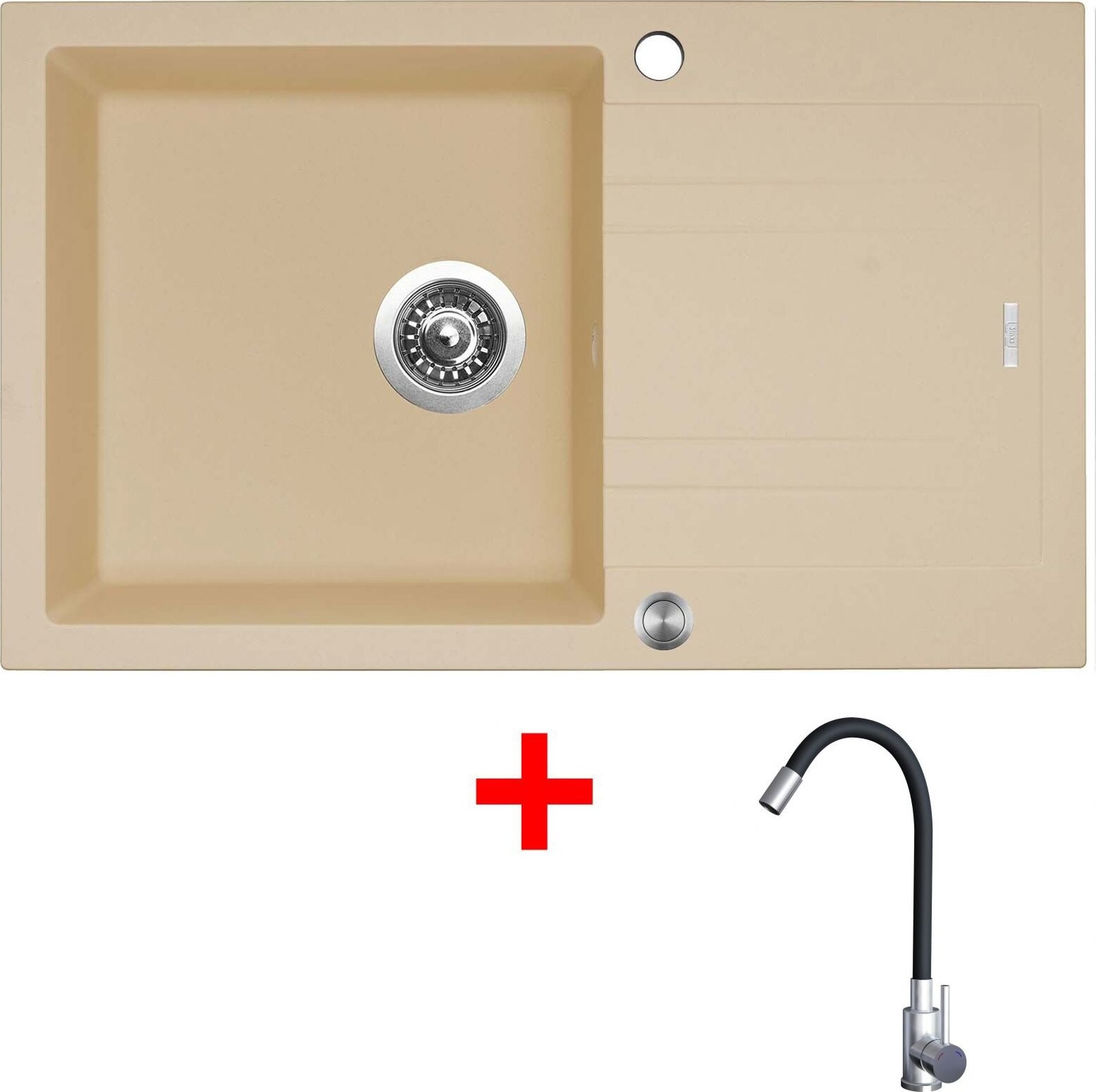 Sinks Linea 780 XC Sahara + Elasta nerez/černý