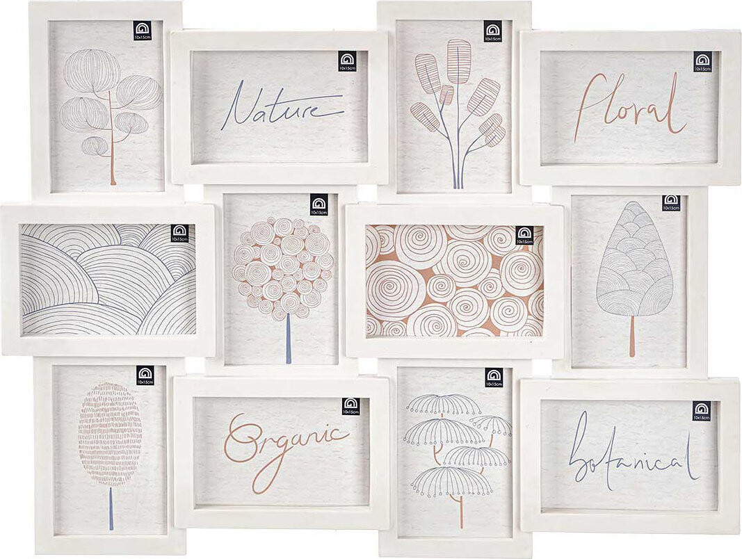 Giftdecor Fotorámeček na více fotografií 10 × 15 cm, 12 fotek, bílý